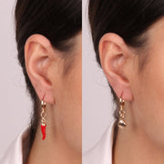 Orecchini in Metallo con simboli portafortuna pendenti