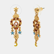 Orecchini in Metallo con cuore, stelle e luna pendenti