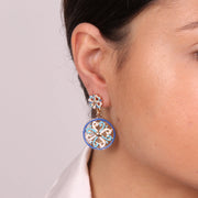 Orecchini in Metallo con pendente maioliche colorate