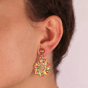 Orecchini in Metallo con peperoncini in smalto colorato