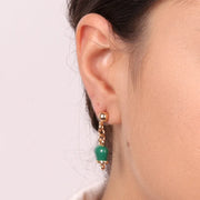 Orecchini in Metallo con campanella portafortuna in smalto verde