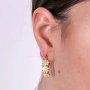 Orecchini in Metallo a cerchio con margherite