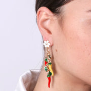 Orecchini in Metallo con peperoncini rossi e gialli
