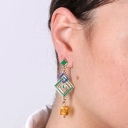 Orecchini in Metallo con pietra pendente