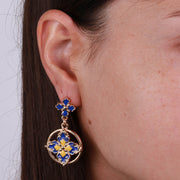 Orecchini in Metallo con croci di malta colorate