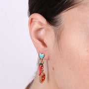 Orecchini in Metallo con numero 13 e cornetto