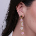 Orecchini in Metallo con pietre rosa e bianche