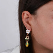 Orecchini in Metallo con limoni e foglie