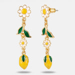 Orecchini in Metallo con limoni e fiori - BYSIMON gioielli