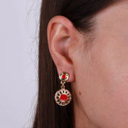 Orecchini in Metallo in stile antico rosso