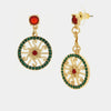 Orecchini in Metallo con ruota e cristalli colorati