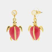 Orecchini in Metallo con tartaruga rosa