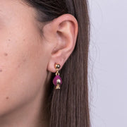 Orecchini in Metallo con pumo viola