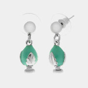 Orecchini in Metallo con pumo verde acqua