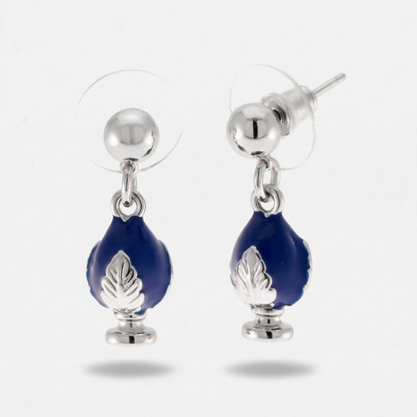 Orecchini in Metallo con pumo blu - BYSIMON gioielli