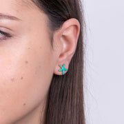Orecchini in Metallo con stella marina verde acqua
