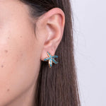 Orecchini in Metallo con stella marina blu - BYSIMON gioielli