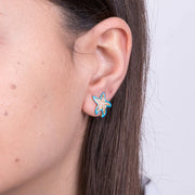 Orecchini in Metallo con stella marina turchese
