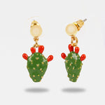 Orecchini in Metallo con cactus pendente - BYSIMON gioielli