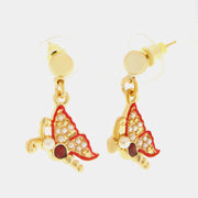 Orecchini in Metallo con farfalla rossa