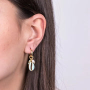 Orecchini in Metallo pendenti con conchiglia verde