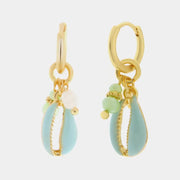 Orecchini in Metallo pendenti con conchiglia verde