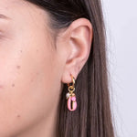 Orecchini in Metallo pendenti con conchiglia rosa