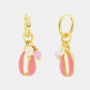 Orecchini in Metallo pendenti con conchiglia rosa