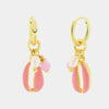 Orecchini in Metallo pendenti con conchiglia rosa