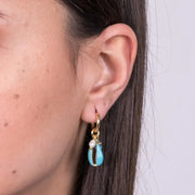 Orecchini in Metallo pendenti con conchiglia azzurra
