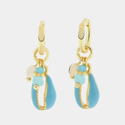 Orecchini in Metallo pendenti con conchiglia azzurra