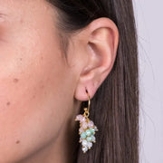 Orecchini in Metallo a grappolo verde pastello