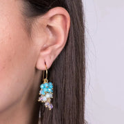 Orecchini in Metallo a grappolo turchese