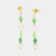 Orecchini in Metallo pendenti con cristalli bianchi e verdi