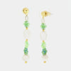 Orecchini in Metallo pendenti con cristalli bianchi e verdi