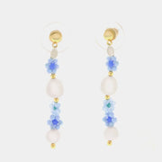 Orecchini in Metallo pendenti con cristalli azzurro