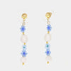 Orecchini in Metallo pendenti con cristalli azzurro