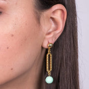 Orecchini in Metallo con cristalli verde