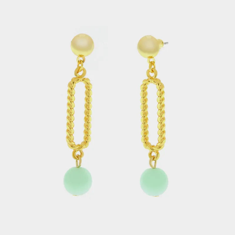 Orecchini in Metallo con cristalli verde