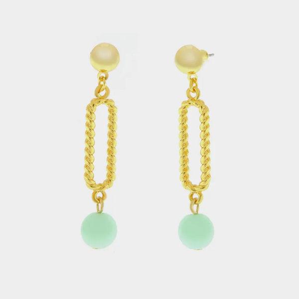 Orecchini in Metallo con cristalli verde