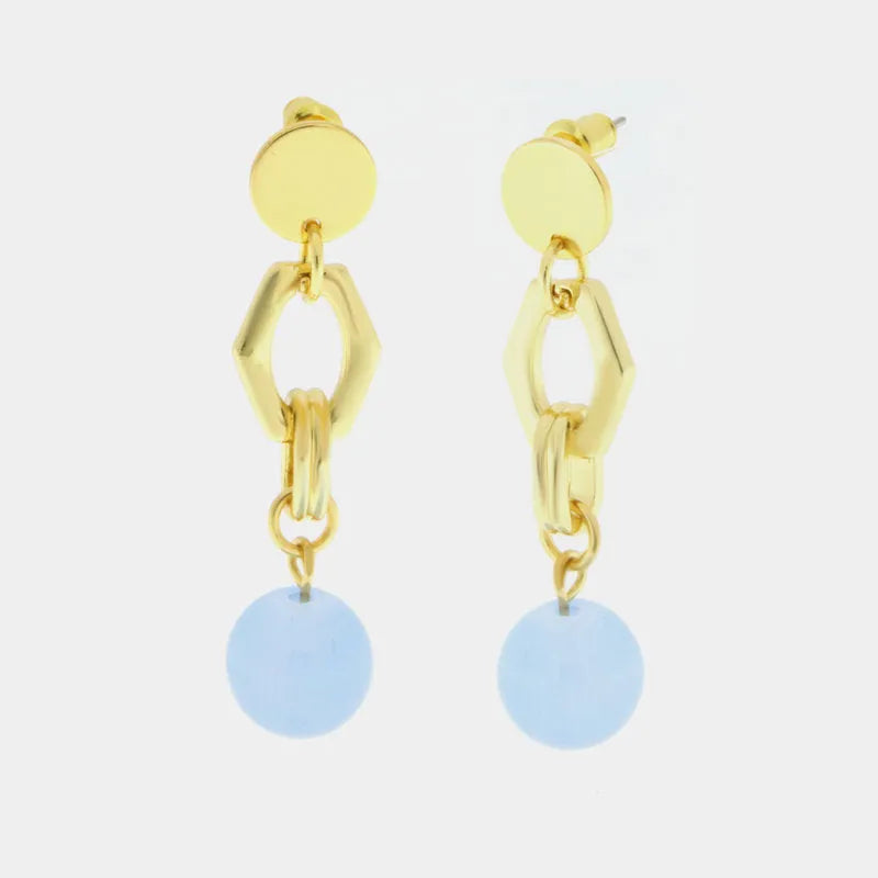 Orecchini in Metallo con cristallo azzurro