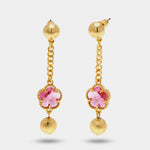 Orecchini in Metallo con fiore rosa - BYSIMON gioielli