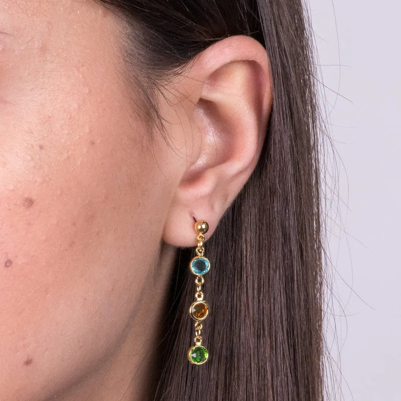Orecchini in Metallo con cristalli  multicolor - BYSIMON gioielli