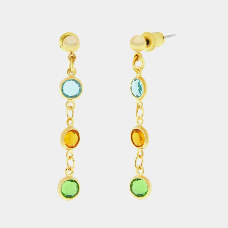 Orecchini in Metallo con cristalli  multicolor - BYSIMON gioielli