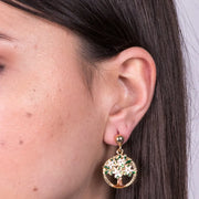 Orecchini in Metallo a cerchio con albero