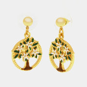 Orecchini in Metallo a cerchio con albero