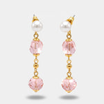 Orecchini in Metallo con cristalli rosa - BYSIMON gioielli