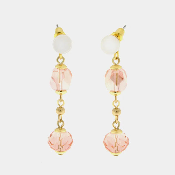 Orecchini in Metallo con cristalli rosa - BYSIMON gioielli