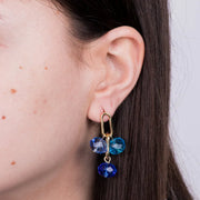 Orecchini in Metallo con cristalli blu