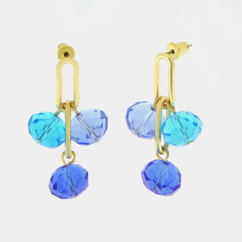 Orecchini in Metallo con cristalli blu
